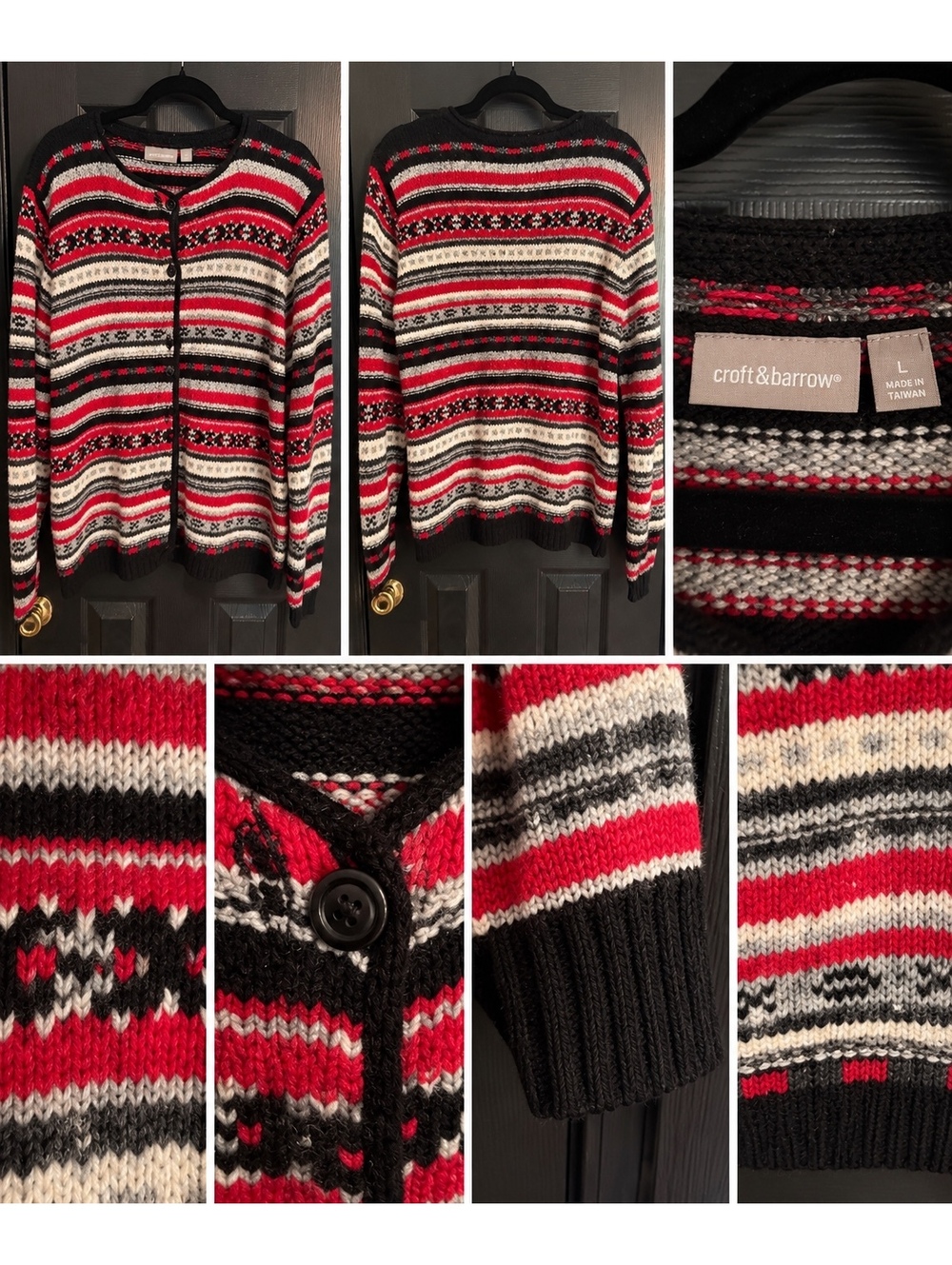 East 5th striped cardigan sweater